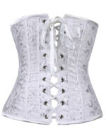 Everbellus Womens 24 Spiral Steel Boned Satin Underbust Waist Training Brocade Corset W6