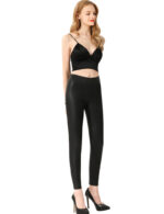 Everbellus Womens Casual Wide Leg Shorts High Waisted Faux Leather Shorts 4